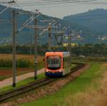 Wagen 142 kurz vor der Einfahrt in den Ortsteil Wallstadt