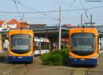 OEG 135  und 140 beim 100 jhrigen Jubilum Kfertal-Heddesheim in Kfertal im Betriebshof  2.5.09