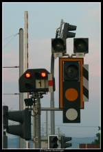 Das  Gruppenausfahrsignal  aus dem Bf Wallstadt - sowirklich ein Gruppenausfahrsignal ist es ja nicht: Es ist das Einzige Ausfahrtsignal fr Richtung Heddesheim.