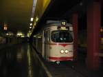 Der GT8 155, hlt gerade an der Haltestelle Rathaus im Tunnel der C-Ebene in Ludwigshafen,...(Aufgenommen am Dezember 2008)