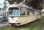Im Jahr 2002 msste diese Aufnahme des Wagens 470 (Dwag / BBC Typ  Mannheim ) an der Haltestelle Rosengarten in Mannheim entstanden sein.