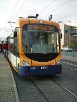 Eine neue Straenbahn in Heidelberg am Hbf am 19.11.10
