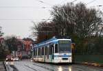 MGT6D 271 der Heidelberger Straenbahn am 25.11.10 an der Stadtgrenze Heidelberg/Eppelheim.