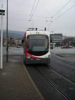 Eine RNV Variobahn in Heidelberg Hbf am 11.02.11