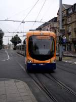 Eine RNV Variobahn (RNV8) auf Betriebsfahrt am 31.07.11