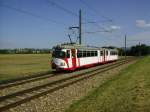 Wagen 4100 der RNv war am 03.09.2012 auf der Linie 5, in der Nhe der Haltestelle Mannheim Pforzheimer Strae, unterwegs in Richtung Mannheim.