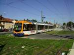 RNV 4183 verlsst am 03.09.2012 als Linie 5 den Bahnhof Schriesheim, um nach einer Runde, also ca.