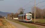 Tw 4130 als 5 nach Edingen via Mannheim Hbf bei Viernheim 2.4.13