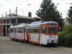 RNV Rastätter 5359 am 19.09.14 in Mannheim Käfertal leider jetzt in Orange/Weiss vom Mannheim Käfertal von Bahnsteig aus fotografiert 