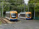 RNV Bombardier Variobahn 3285 und 3284 in der Wendeanlage Heidelberg Handschuhsheim Nord am 27.09.14 