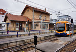 Blick auf das Bahnhofsgebäude von Käfertal, am 19.3.2016