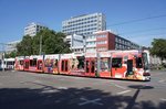 Straßenbahn Mannheim / Rhein-Neckar-Verkehr GmbH (RNV): Duewag 6MGT der Rhein-Neckar-Verkehr GmbH - Wagen 5612, aufgenommen im Juli 2016 im Stadtgebiet von Mannheim.