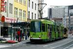 MVG 273 mit Werbung fr SWB an der neuen Haltestelle Mlheim Stadtmitte.