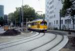 Mïlheim an der Ruhr MVG SL 104 (DÜWAG-GT6 260) Essen, Stadtgarten (?) im Mai 1987.