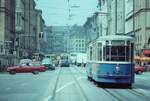 Münchener Straßenbahn, Zug mit Wagen der Reihe M (Rathgeber), Sommer 1984