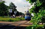 Münchener Straßenbahn am Scheidplatz, Ausfahrt Richtung Süden, Linie 12, Wagen der Rathgeberbaureihe M.
Datum leider unbekannt