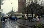 Mnchen MVV Tramlinie 20 (M5.65 2603) Sendlinger Tor-Platz im April 1990.