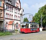 Tw51 biegt beim verlassen des Jägerplatz in die Poststraße ein auf den Weg zum Salztor.