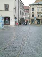Die ehemalige Haltestelle der NTB marktplatz.Die Gleise wurden hier aber grenteils entfernt.Naumburg.a.d.Saale 19.04.09