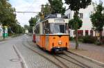 Tw 38 (Typ „Gotha“) + Bw 19 der Naumburger Straenbahn am Endhaltestelle „Hauptbahnhof“; 23.07.2011