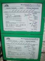 Abfahrtsplan der Naumburger TouristenBahn an der Haltestelle Theaterplatz.Naumburg a.d.Saale 19.04.2009