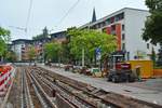In den Sommerferien fanden auf der Rautenstraße Bauarbeiten statt wodurch das Straßenbahn Netz getrennt war und Inselbetrieb gefahren wurde.