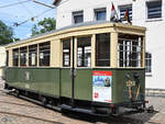 Ein historischer Straßenbeiwagen 1258, Baureihe 1200 war Anfang Juni 2019 in Nürnberg zu sehen.