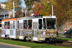 24. Oktober 2015, Straßenbahn in Plauen/Vogtland. Triebwagen KT4D-M Nr. 243
Hersteller: CKD Prag
Baujahre: 1976-1988
Länge: 18110mm
Achsabstand: 1900mm
Leistung: 4 x 40kW