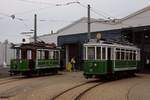 Zum Tag der offenen Tür im Bh der PSB am 07.09.2019, anläßlich 125 Jahre Straßenbahn in Plauen, hatten alle historischen Bahnen der PSB Aufstellung genommen, so auch Tw 21 (MAM Nürnberg, Bauj. 1905, im Einsatz bis 1965, danach hist. Tw) und Tw 51 (MAN Nürnberg, Bauj. 1928, im Einsatz bis 1975, seit 1991 hist. Tw)