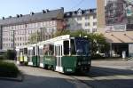 Plauen - PSB/Linie 4 - 232 (ČKD, Bauj.: 1988) bei Hst. Am Albertplatz am 19.04.2011