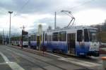 Straenbahnzge am 30.04.2002 in Plauen /Vogtland ob Bf 