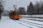 Winterdienst bei der Plauener Straßenbahn am 29.12.14 zu sehen an der Plamag.