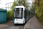 POTSDAM, 26.10.2017, Wagen 428 als Tramlinie 93 nach Glienicker Brücke in der Endhaltestelle