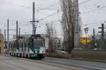 ViP Verkehrsbetrieb in Potsdam mit der Tatra KT4D '154', auf der Linie 62 in Potsdam, Lange Brücke.