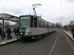 Potsdam: Stra�enbahnlinie 93 nach Bahnhof Rehbr�cke am Hauptbahnhof.