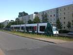 Potsdam: Straenbahnlinie 96 nach Bornstedter Feld Viereckremise an der Haltestelle Am Stern Johannes-Kepler-Platz.