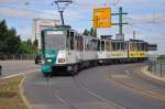 Tatra 123 mit 124 auf der Linie 96 zum Kichsteigfeld am Potsdamer Hauptbahnhof.