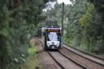 Siemens Combino 416 auf der Linie 96 zum Kirchsteigfeld. Aufgenommen am 21.08.2013 Potsdam Turmstrae.