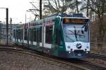 Siemens Combino 408  Düsseldorf  auf der Linie 96 zur Viereckremise. Aufgenommen am 17.12.2013 Potsdam Gaußstraße.