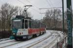 Tatra KT4D (148/248) Potsdam Priesterweg. Leider wartet man heute vergebens auf eine Vario Bahn. Die wurden leider vorerst aus dem Verkehr gezogen (Sicherheit). Aufgenommen am 24.01.2014.