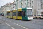 Am 07.02.2015 fährt die Vario Bahn  427  auf der Linie 91 zum Bahnhof Rehbrücke.