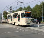 T6A2(704)von CKD Praha-Smichov am Vormittag des 12.09.2021 in Höhe Rostocker Rosa-Luxemburg-Straße.26.09.2021 