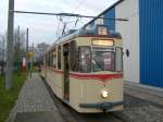 Gotha-Gelenktriebwagen in Rostock-Marienehe.