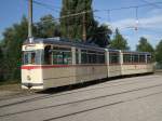 Triebwagen 1 Gothawagen der Rostocker Nahverkehrsfreunde steht am Tag der offenen Tr im Depot 12 in Rostock-Marienehe zur Besichtigung.(19.09.09)