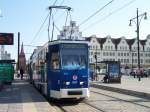 Tatra T6A2 Nr.803 der RSAG Rostock an der Haltestelle Neuer Markt auf der Linie 1 unterwegs