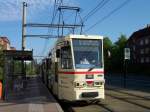 Tatra T6A2 Nr.704 der RSAG Rostock an der Haltestelle Heinrich-Schtz-Strae auf der Linie 1 unterwegs