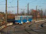 Tatrastraenbahn 709,von der Rostocker Straenbahn,am 29.Januar 2011,im Straenbahndepot Hamburger Strae.Aufgenommen von der Strae.