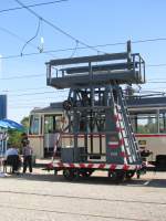 historische Turmlore, Nr 409, aufgenommen anllich des  Tages der offenen Tr  im Depot 12, dem Traditionsbereich der Rostock Straenbahn AG (RSAG), Rostock [19.09.2009]