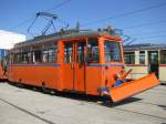 Arbeitswagen Nr. 554, aufgenommen anllich des  Tages der offenen Tr  im Depot 12, dem Traditionsbereich der Rostock Straenbahn AG (RSAG), Rostock [19.09.2009]

