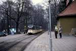 Rostock VEB Nahverkehr Rostock SL 11 (GTw 10) Zoologischer Garten am 28. Dezember 1979. 